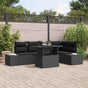 Garden Sofa Set 6 pcs Black Poly Rattan
