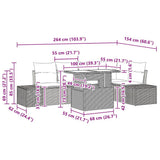 Garden Sofa Set with Cushion 6 pcs Black Poly rattan