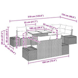 Garden Sofa Set with Cushion 9 pcs Black Poly Rattan