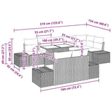 Garden Sofa Set with Cushion 9 pcs Black Poly Rattan - Extra Image