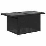 Garden Sofa Set 7 pcs Black Poly rattan, powder-coated steel - Rear View