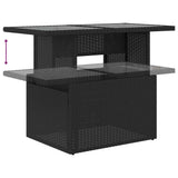 Garden Sofa Set 7 pcs Black Poly rattan, powder-coated steel - Extra Image