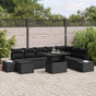 Garden Sofa Set 9 pcs Black Poly Rattan