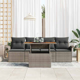 Garden Sofa Set with Cushion 5 pcs Grey 100 x 55 x 73 cm - Side View
