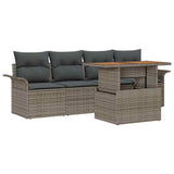 Garden Sofa Set with Cushion 5 pcs Grey 100 x 55 x 73 cm - Front View