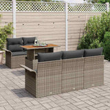 Garden Sofa Set with Cushion 6 pcs Grey 100 x 55 x 73 cm - Side View