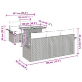 Garden Sofa Set with Cushion 6 pcs Grey 100 x 55 x 73 cm - Extra Image