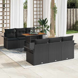 Garden Sofa Set with Cushion 7 pcs Black 100 x 55 x 73 cm