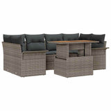 Garden Sofa Set with Cushion Manual 7 pcs Grey 100 x 55 x 73 cm - Front View