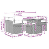 Garden Sofa Set with Cushion Height Adjustable 7 pcs Grey