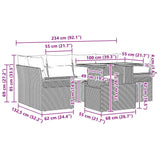 Garden Sofa Set with Cushion 7 pcs Black 100 x 55 x 73 cm - Extra Image