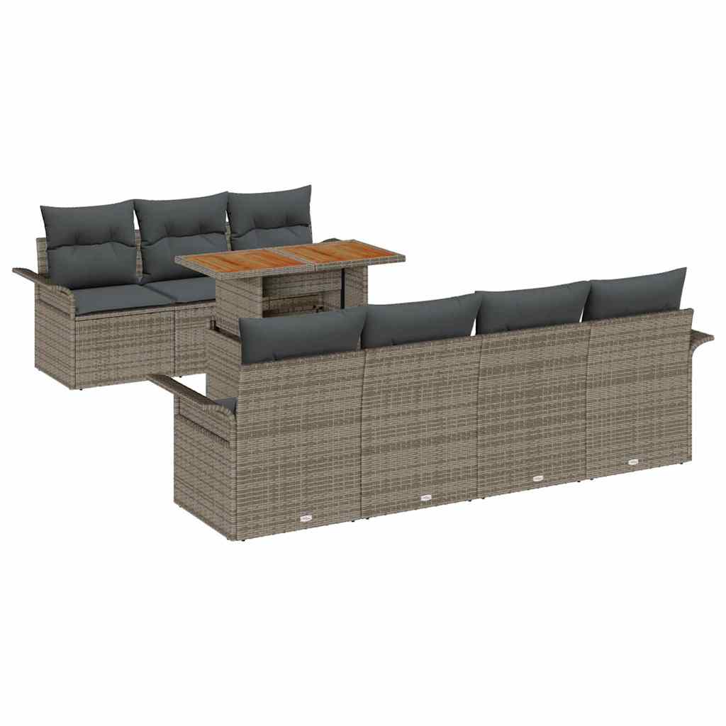 Garden Sofa Set with Cushion 8 pcs Grey