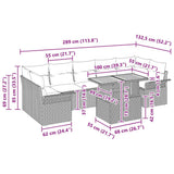 Garden Sofa Set with Cushion Height Adjustable 8 pcs Grey