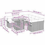 Garden Sofa Set with Cushion Manual 9 pcs Grey - Extra Image