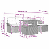 Garden Sofa Set with Cushion 6 pcs Grey