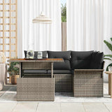 Garden Sofa Set with Cushion Manual 5 pcs Grey 100 x 55 x 73 cm - Side View