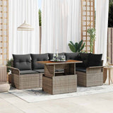 Garden Sofa Set with Cushion Manual 6 pcs Grey 100 x 55 x 73 cm