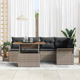 Garden Sofa Set with Cushion Manual 6 pcs Grey 100 x 55 x 73 cm - Side View