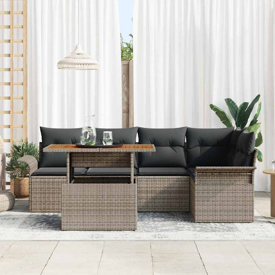 Garden Sofa Set 6 pcs Grey
