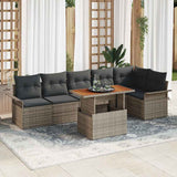Garden Sofa Set with Cushion 7 pcs Grey 100 x 55 x 73 cm