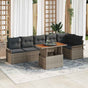 Garden Sofa Set 7 pcs Grey Poly Rattan