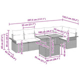 Garden Sofa Set with Cushion 7 pcs Grey 100 x 55 x 73 cm - Extra Image