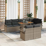 Garden Sofa Set 9 pcs Grey 100 x 55 x 73 cm Poly Rattan