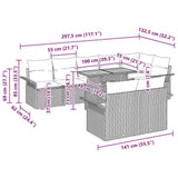 Garden Sofa Set with Cushion 9 pcs Black Poly Rattan