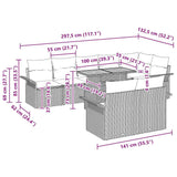 Garden Sofa Set with Cushion 9 pcs Black 100 x 55 x 73 cm - Extra Image
