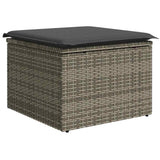 Garden Sofa Set 9 pcs Grey Poly rattan, powder-coated steel - 45-Degree Angle