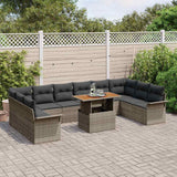 Garden Sofa Set with Cushion 11 pcs Grey Poly Rattan