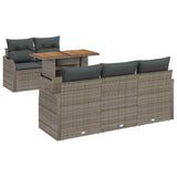 Garden Sofa Set with Cushion Manual 6 pcs Grey 100 x 55 x 73 cm - Front View