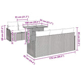 Garden Sofa Set with Cushion Manual 7 pcs Grey 100 x 55 x 73 cm - Extra Image