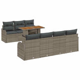 Garden Sofa Set with Cushion Manual 8 pcs Grey 100 x 55 x 73 cm - Front View