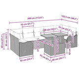 Garden Sofa Set with Cushion 8 pcs Black Poly Rattan