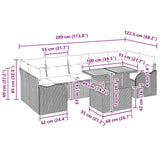 Garden Sofa Set with Cushion 8 pcs Black 100 x 55 x 73 cm - Extra Image