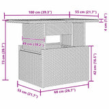 Garden Sofa Set with Cushion Manual 7 pcs Grey
