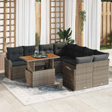 Garden Sofa Set with Cushion Manual 7 pcs Grey