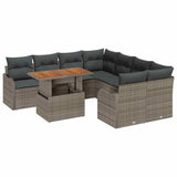 Garden Sofa Set with Cushion Manual 7 pcs Grey