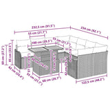 Garden Sofa Set with Cushion Manual 7 pcs Grey 100 x 55 x 73 cm - Extra Image