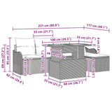 Garden Sofa Set with Cushion 6 pcs Grey - Extra Image