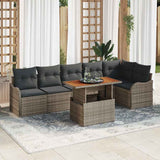 Garden Sofa Set with Cushion Manual 7 pcs Grey 100 x 55 x 73 cm
