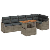 Garden Sofa Set with Cushion Manual 7 pcs Grey