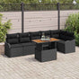 Garden Sofa Set 7 pcs 6-Seater Black