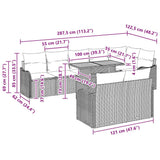 Garden Sofa Set with Cushion Manual 9 pcs Grey