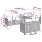 Garden Sofa Set with Cushion Manual 9 pcs Grey 100 x 55 x 73 cm - Extra Image