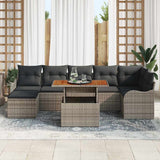 Garden Sofa Set with Cushion with Storage 8 pcs Grey