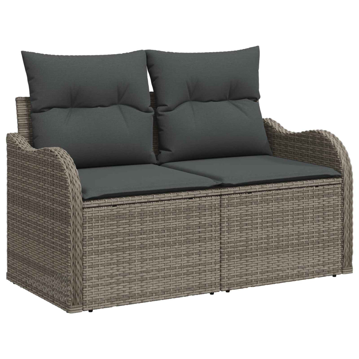 Garden Sofa Set 9 pcs Grey Poly rattan and powder-coated steel