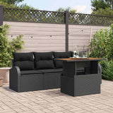 Garden Sofa Set with Cushion 5 pcs Black 100 x 55 x 73 cm
