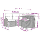 Garden Sofa Set 5 pcs Black